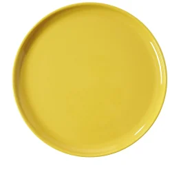 Assiette plate ronde Oslo jaune moutarde|Gifi