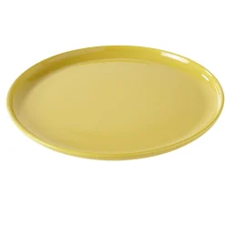 Assiette plate ronde Oslo jaune moutarde|Gifi