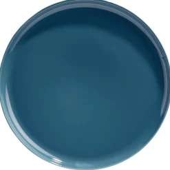 Assiette plate ronde Oslo porcelaine bleu uni|Gifi Sale