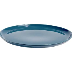Assiette plate ronde Oslo porcelaine bleu uni|Gifi Sale