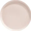 Assiette plate ronde Oslo porcelaine rose uni|Gifi New