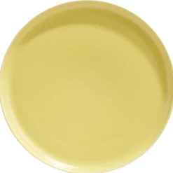 Assiette plate ronde Oslo porcelaine jaune uni|Gifi New