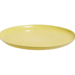 Assiette plate ronde Oslo porcelaine jaune uni|Gifi New