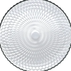 Assiette plate ronde Pampilles blanc transparent Ø 25 cm|Gifi Best