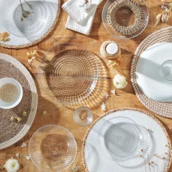 Assiette plate ronde Pampilles blanc transparent Ø 25 cm|Gifi Best