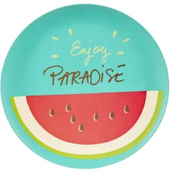 Sale Assiette plate ronde pastèque Enjoy Paradise en plastique Vaisselle Et Accessoires De Table