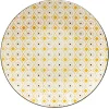 Assiette plate ronde Praia motif blanc jaune noir|Gifi Hot