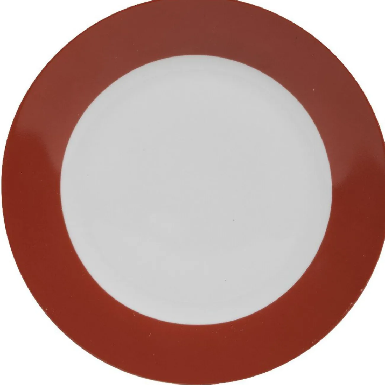 Assiette plate ronde rouge et blanche|Gifi Best