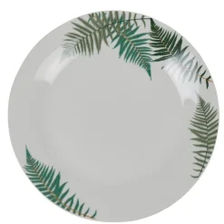 Assiette plate ronde style tropical jungle motif feuillage|Gifi Best