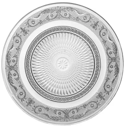 Assiette plate ronde transparente ciselée|Gifi New