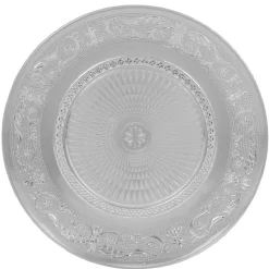 Assiette plate ronde transparente ciselée|Gifi New