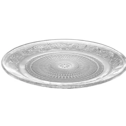 Assiette plate ronde transparente ciselée|Gifi New