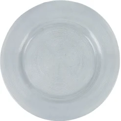 Assiette plate ronde transparente striée|Gifi Clearance