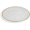 Assiette plate ronde verre transparent rebord doré Ø28cm|Gifi Sale