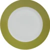 Assiette plate ronde verte et blanche|Gifi Outlet