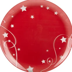 Assiette plate rouge design étoiles|Gifi Clearance