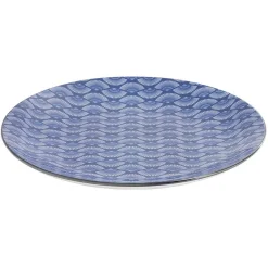 Assiette plate style japonais porcelaine bleu blanc|Gifi Outlet