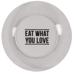 Assiette plate transparente design "eat what you love"|Gifi Best