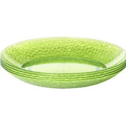 Assiette plate verte martelé x4|Gifi