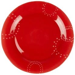 Assiette plate Zana rouge motifs étoiles blanches|Gifi Sale