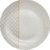 Assiette plate Zanzibar motif géométrique blanc et gris|Gifi Outlet