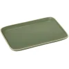 Assiette rectangulaire faïence vert 28,5x19,5cm|Gifi Hot