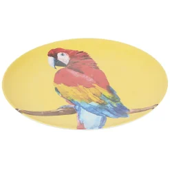 Assiette ronde en résine mélaminée design exotique|Gifi Discount