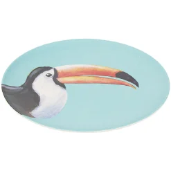 Assiette ronde en résine mélaminée design exotique|Gifi Discount