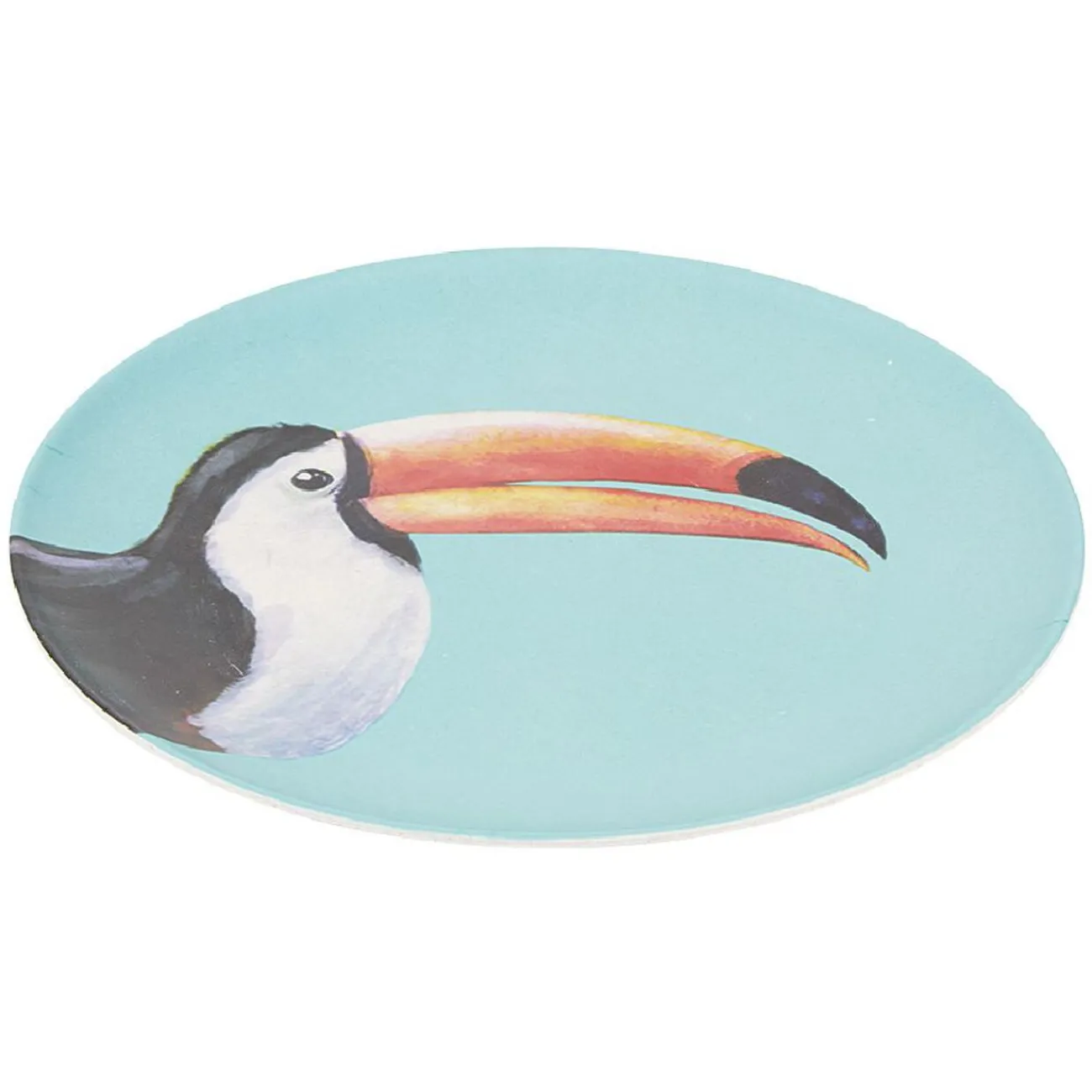 Assiette ronde en résine mélaminée design exotique|Gifi Discount