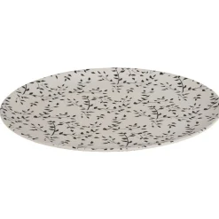 Assiette ronde fibre de bambou motif tiges et feuilles|Gifi Outlet