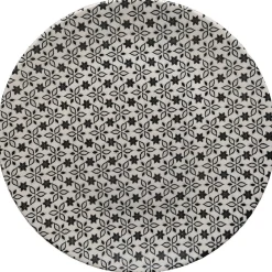 Assiette ronde plate petits motifs noir blanc|Gifi Online