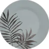 Assiette ronde plate porcelaine décor feuillage|Gifi Hot