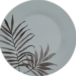 Assiette ronde plate porcelaine décor feuillage|Gifi Hot