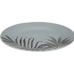 Assiette ronde plate porcelaine décor feuillage|Gifi Hot