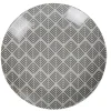 Assiette ronde plate porcelaine zig zag blanc gris|Gifi Sale