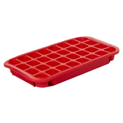 Bac à glaçons avec support 32 compartiments rouge|Gifi Discount