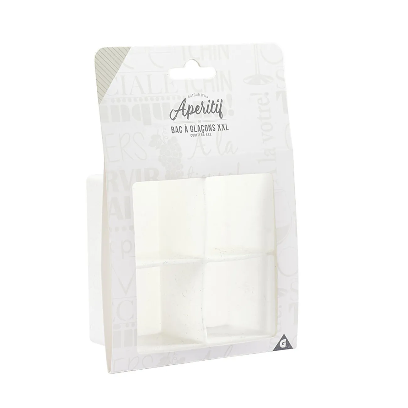 Bac à glaçons XXL 4 compartiments silicone blanc|Gifi Online