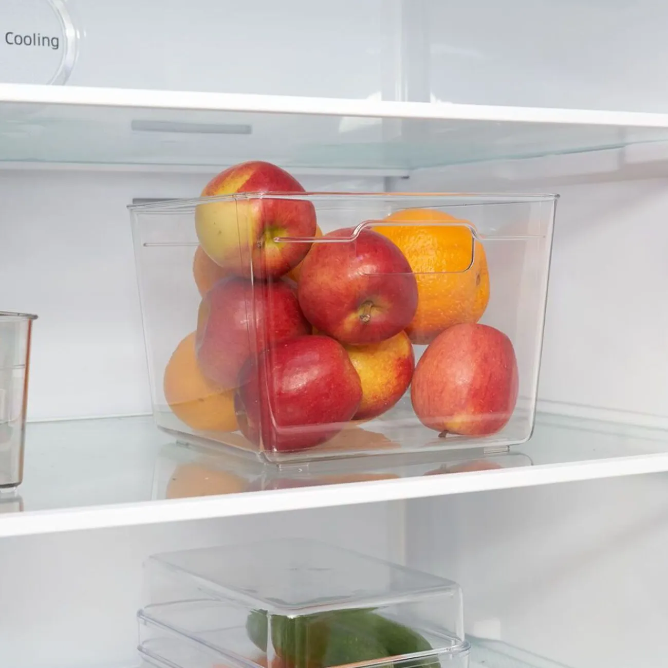 New Bac de rangement carré transparent pour frigo 5,5L Rangement De Cuisine