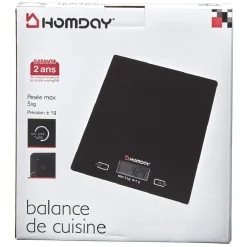 Clearance Balance de cuisine électronique et tactile noire Homday Préparation Culinaire