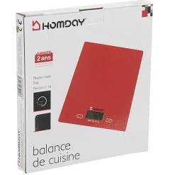 Hot Balance de cuisine électronique et tactile rouge Homday Préparation Culinaire