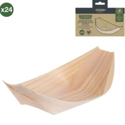Barquette de présentation snacking bateau en bois x24|Gifi Sale