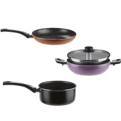 Clearance Batterie de cuisine aluminium 4 pièces Cuisson