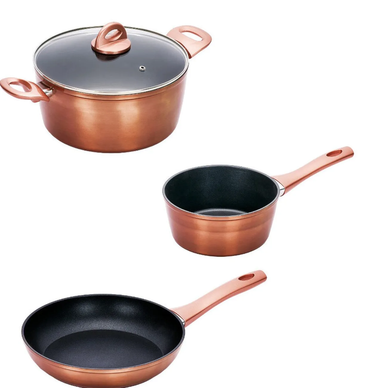 Sale Batterie de cuisine aluminium forgé 3 pièces tous feux dont induction Cuisson