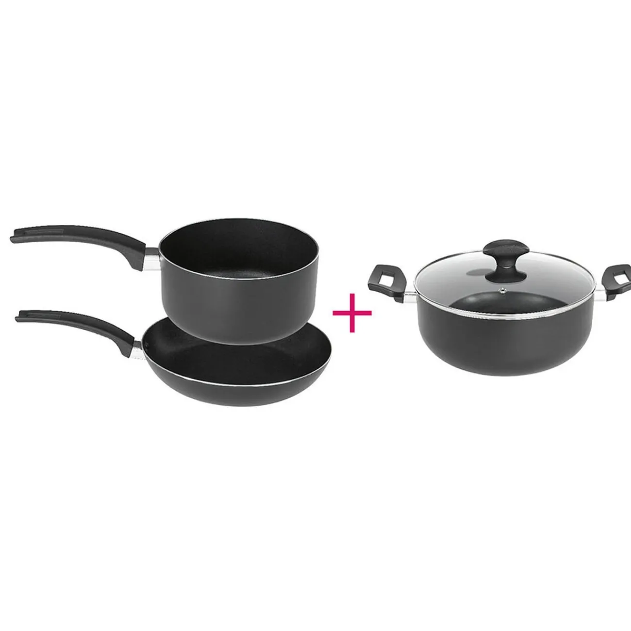 Batterie de cuisine tous feux dont induction x3 avec couvercle Cuisson