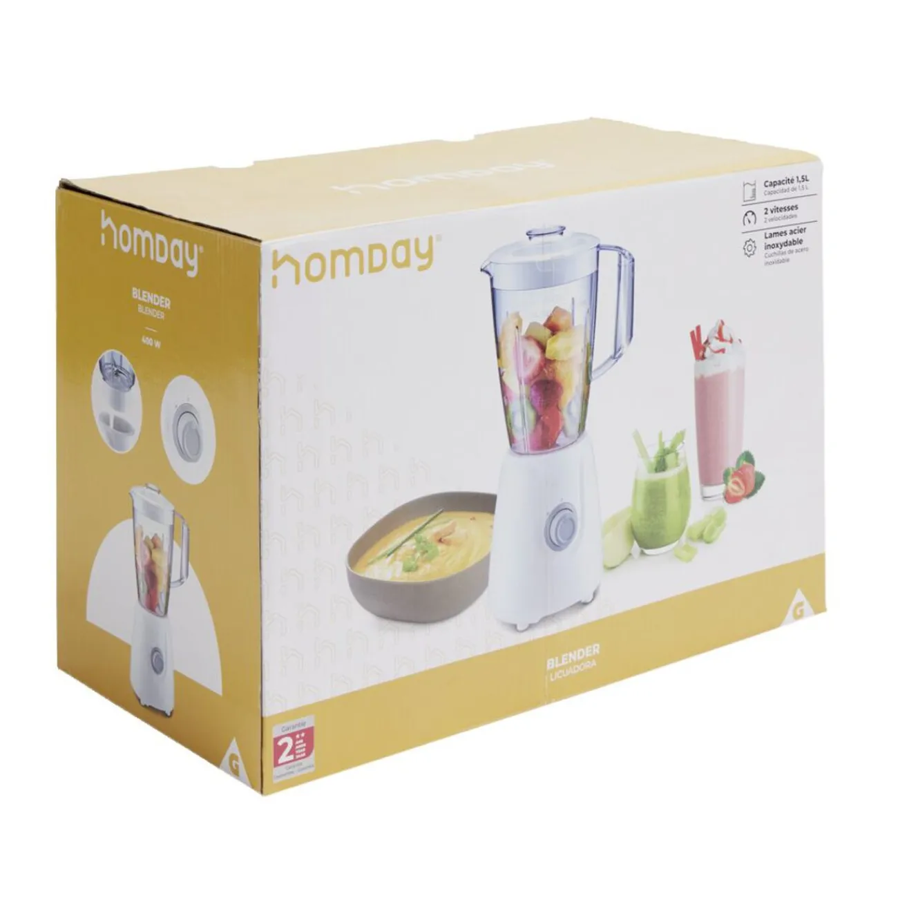 Hot Blender électrique Homday 1,5 L Petit Électroménager