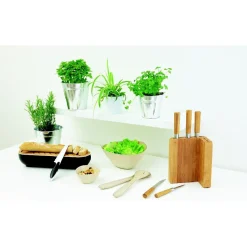 Hot Bloc bambou et 5 couteaux Préparation Culinaire