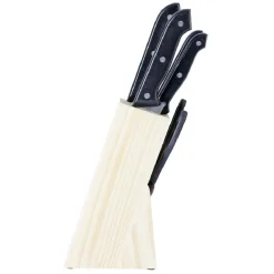 Sale Bloc en bois 5 couteaux de cuisine et ciseaux Préparation Culinaire