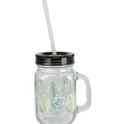 Clearance Bocal à anse avec paille motif exotique Vaisselle Et Accessoires De Table
