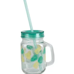 Clearance Bocal à anse avec paille motif exotique Vaisselle Et Accessoires De Table