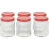 Best Bocal en verre transparent avec couvercle rouge 300 ml x6 Conservation Alimentaire